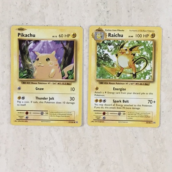 Pikachu XY 2016 & Raichu XY Pokemon Cards Evolutions 35/108 36/108 Lot Of 2 Card - Picture 2 of 8